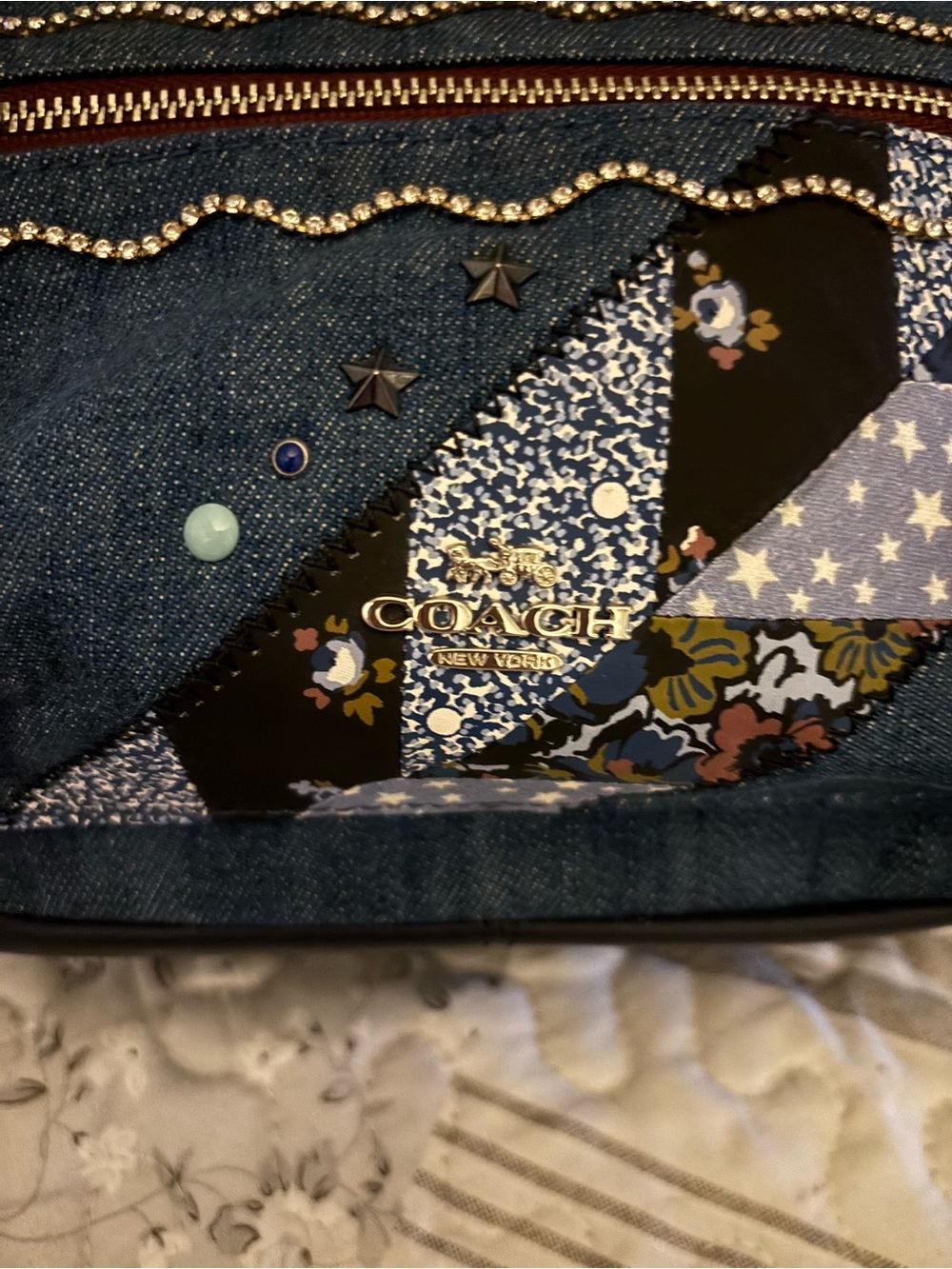 Coach Denim Patchwork Star Mini Backpack - Picture 2 of 7